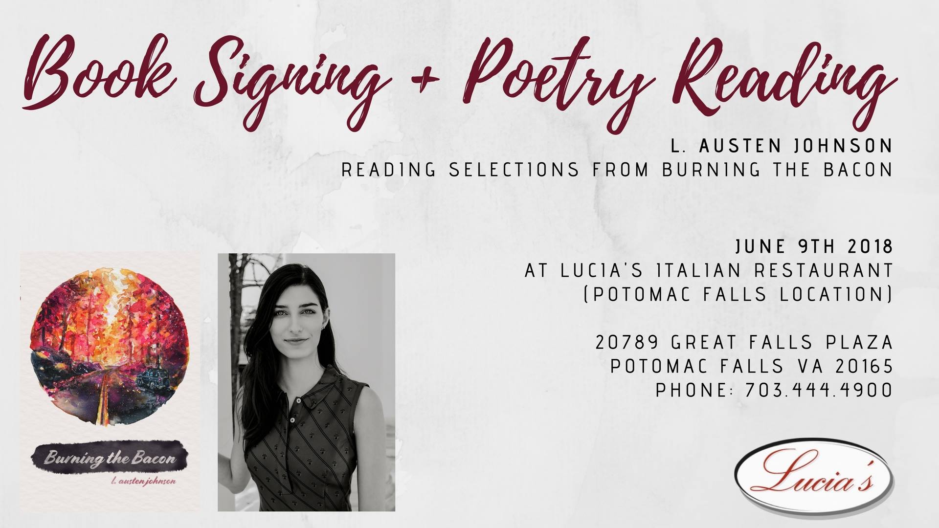 Event: Book Reading at Lucia’s Restaurant